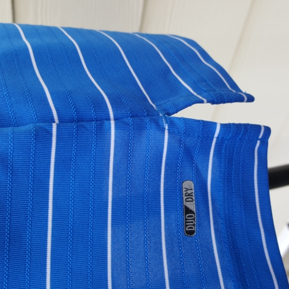 CHAMPION GOLF Blue Stripe Unisex Polo Golf Shirt (Men's - S, Women's - M) - Picture 8 of 13